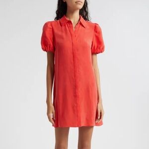 NWOT Alice + Olivia Red Puff Sleeve Shirt Dress – Size Medium